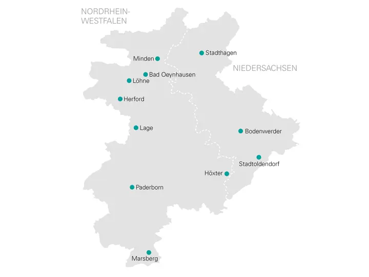 Netzkarte Westfalen Weser