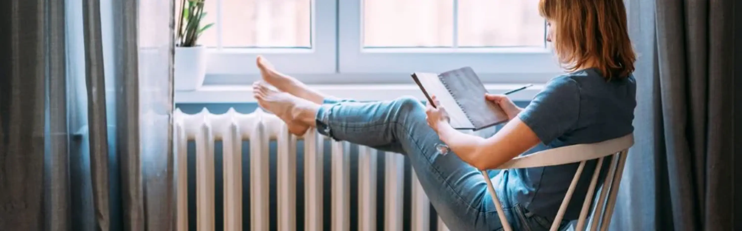 Lesen an der Heizung