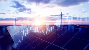 Komponiertes Bild - Daten auf einer PV Anlage