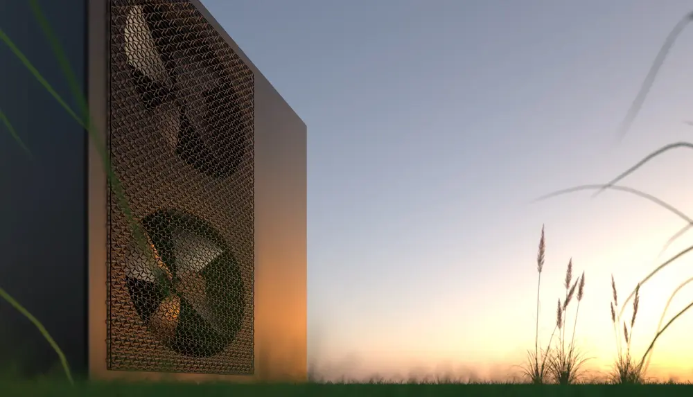 Wärmepumpe in der Abendsonne