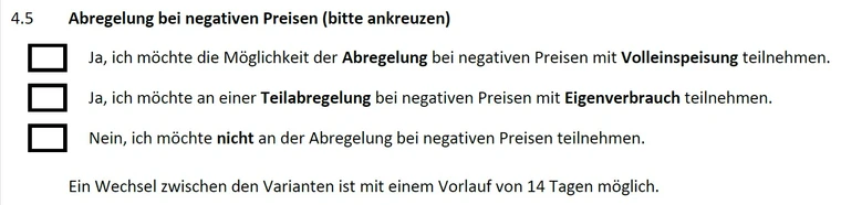 Man sieht einen Ausschnitt aus der Anlage 1 des Vertrages zur Direktvermarktung 