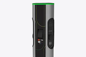 Eine Ladesäule mit integriertem Bezahlsystem des Herstellers Technagon