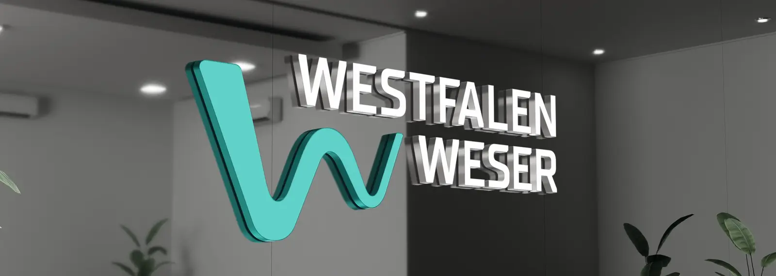 Logo Westfalen Weser an einer Wand