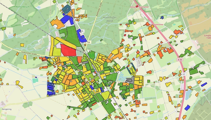 Landkarte zur kommunalen Wärmeplanung