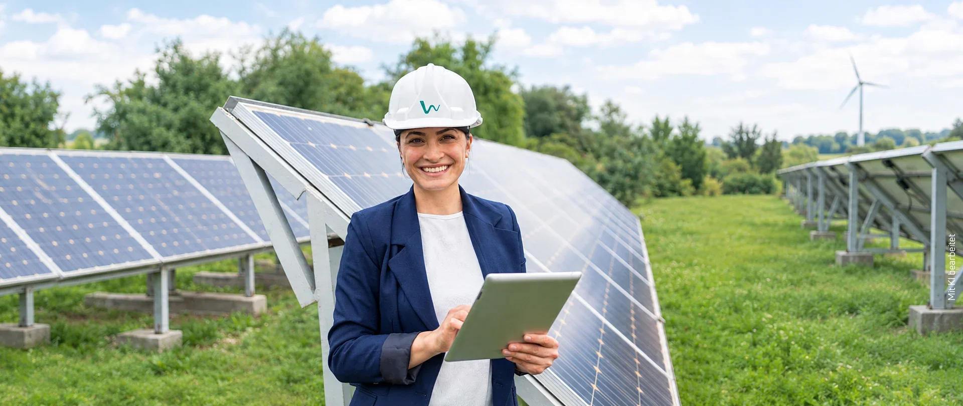 Ingenieurin von Westfalen Weser bei PV Anlage